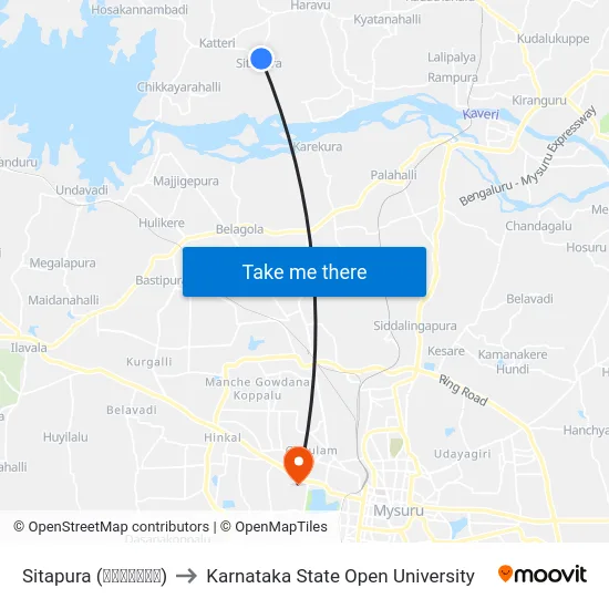 Sitapura (ಸೀತಾಪುರ) to Karnataka State Open University map