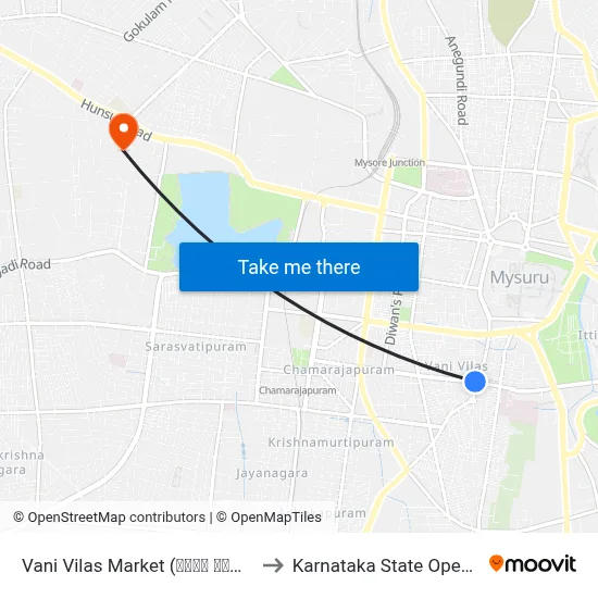 Vani Vilas Market (ವಾಣಿ ವಿಲಾಸ್‌ ಮಾರುಕಟ್ಟೆ) to Karnataka State Open University map