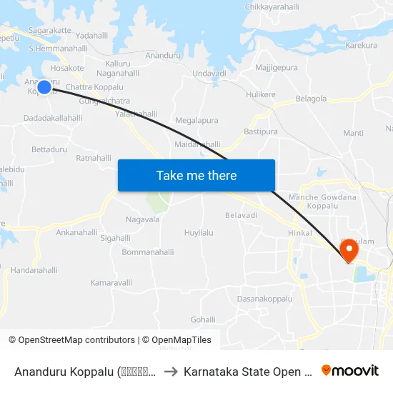 Ananduru Koppalu (ಆನಂದೂರು ಕೊಪ್ಪಲು) to Karnataka State Open University map