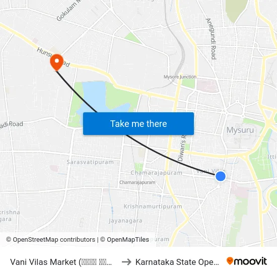 Vani Vilas Market (ವಾಣಿ ವಿಲಾಸ್‌ ಮಾರುಕಟ್ಟೆ) to Karnataka State Open University map