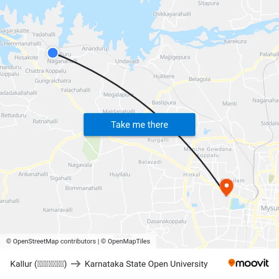 Kallur (ಕಲ್ಲೂರು) to Karnataka State Open University map