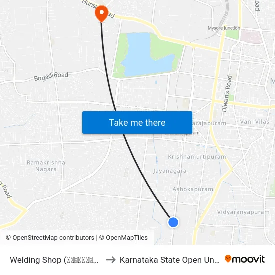 Welding Shop (ವೆಲ್ಡಿಂಗ್‌ ಶಾಪ್‌) to Karnataka State Open University map
