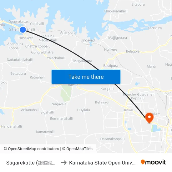 Sagarekatte (ಸಾಗರೇಕಟ್ಟೆ) to Karnataka State Open University map