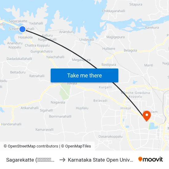 Sagarekatte (ಸಾಗರೇಕಟ್ಟೆ) to Karnataka State Open University map