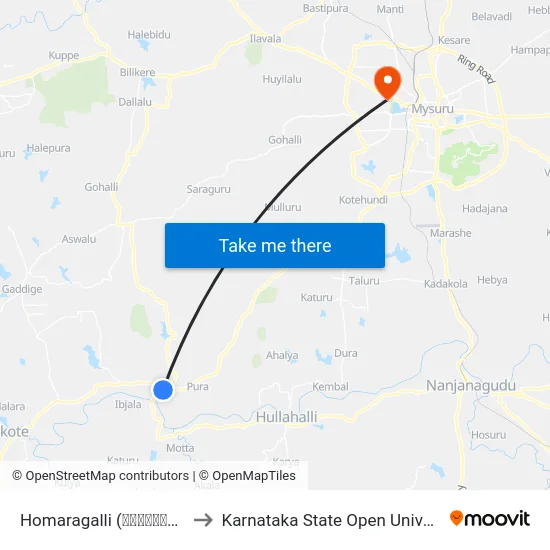 Homaragalli (ಹೋಮರ್ಗಳ್ಳಿ) to Karnataka State Open University map