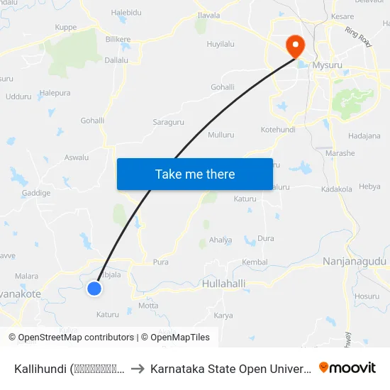 Kallihundi (ಕಲ್ಲಿಹುಂಡಿ) to Karnataka State Open University map