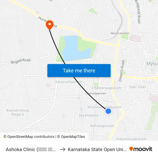 Ashoka Clinic (ಅಶೋಕ ಕ್ಲಿನಿಕ್) to Karnataka State Open University map