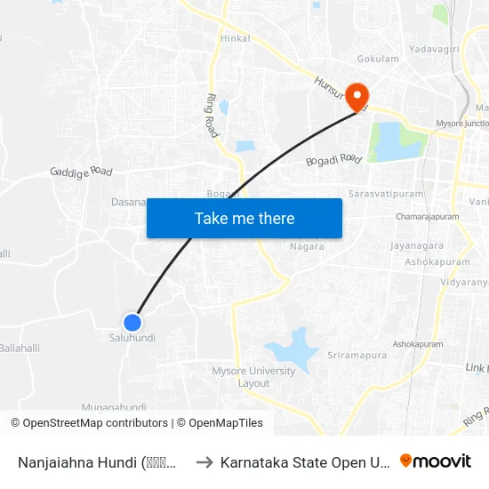 Nanjaiahna Hundi (ನಂಜಯ್ಯನಹುಂಡಿ) to Karnataka State Open University map
