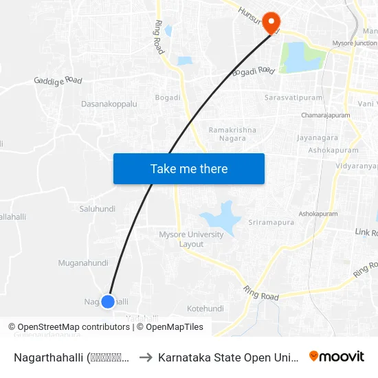 Nagarthahalli (ನಗರ್ತನಹಳ್ಳಿ) to Karnataka State Open University map