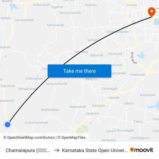 Chamalapura (ಚಮಲಾಪುರ) to Karnataka State Open University map