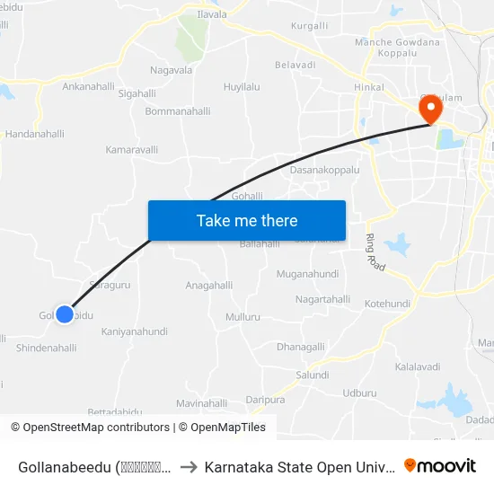 Gollanabeedu (ಗೊಲ್ಲನಬೀಡು) to Karnataka State Open University map