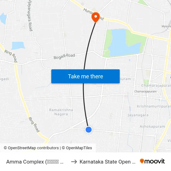 Amma Complex (ಅಮ್ಮಾ ಕಾಂಪ್ಲೆಕ್ಸ್) to Karnataka State Open University map