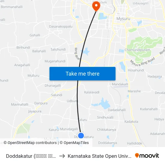 Doddakatur (ದೊಡ್ಡ ಕಾತೂರು) to Karnataka State Open University map