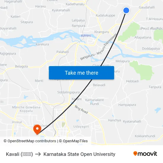 Kavali (ಕವಲಿ) to Karnataka State Open University map