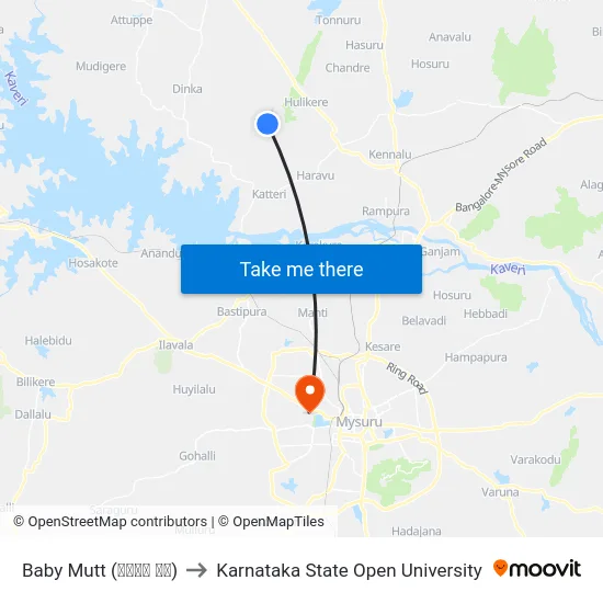 Baby Mutt (ಬೇಬಿ ಮಠ) to Karnataka State Open University map