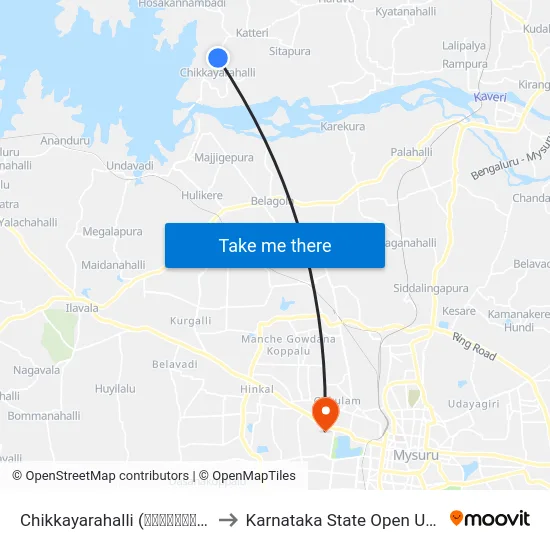 Chikkayarahalli (ಚಿಕ್ಕಯ್ಯರಹಳ್ಳಿ) to Karnataka State Open University map