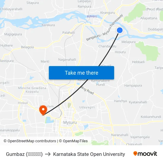 Gumbaz (ಗುಂಬಜ್‌) to Karnataka State Open University map