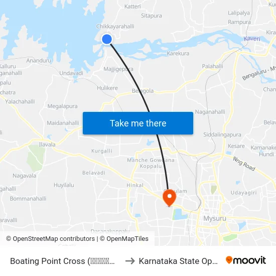 Boating Point Cross (ಬೋಟಿಂಗ್ ಪಾಯಿಂಟ್ ಕ್ರಾಸ್) to Karnataka State Open University map