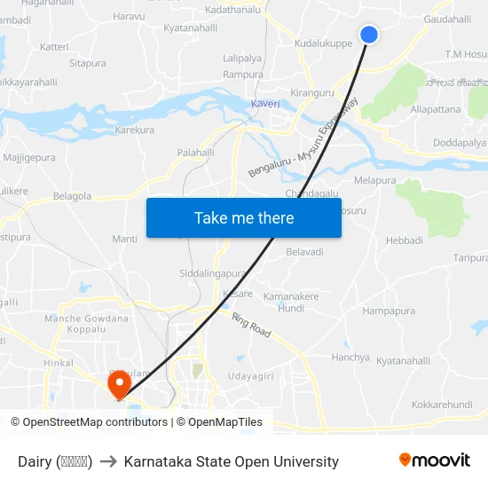 Dairy (ಡೈರಿ) to Karnataka State Open University map