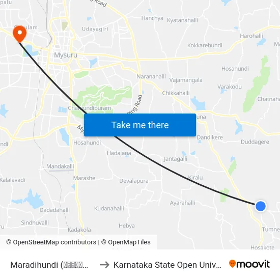 Maradihundi (ಮರಾದಿಹುಂಡಿ) to Karnataka State Open University map