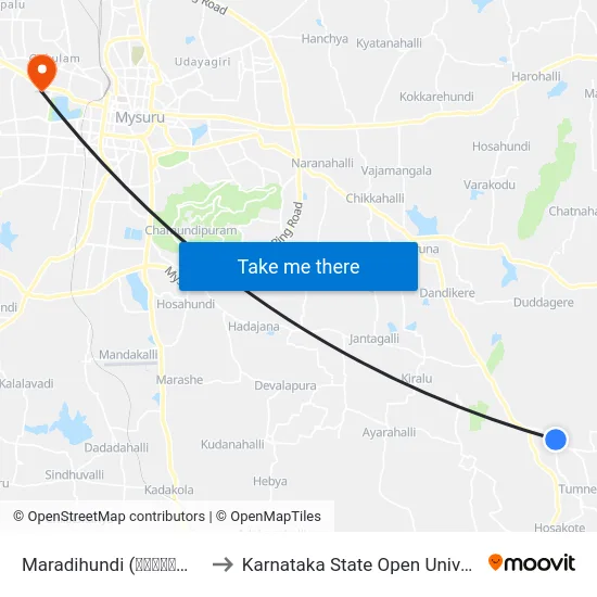Maradihundi (ಮರಾದಿಹುಂಡಿ) to Karnataka State Open University map