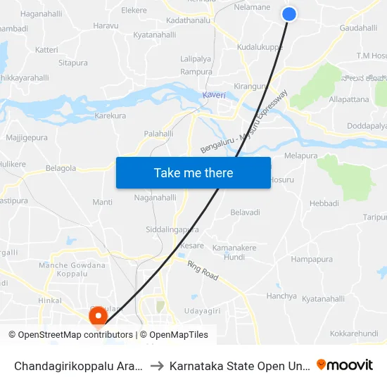 Chandagirikoppalu Arali Katte to Karnataka State Open University map