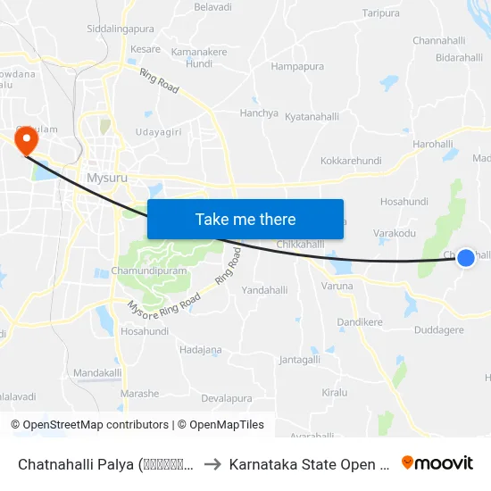Chatnahalli Palya (ಚಾಟ್ನಹಳ್ಳಿ ಪಾಳ್ಯ) to Karnataka State Open University map