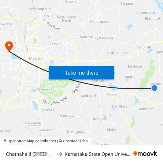 Chatnahalli (ಚಾಟ್ನಹಳ್ಳಿ) to Karnataka State Open University map