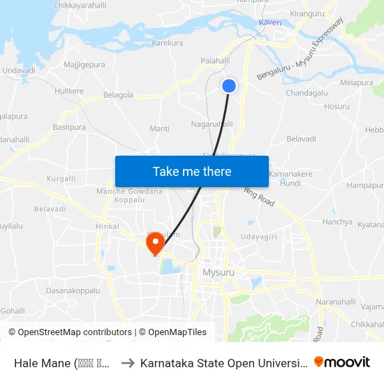 Hale Mane (ಹಳೇ ಮನೆ) to Karnataka State Open University map
