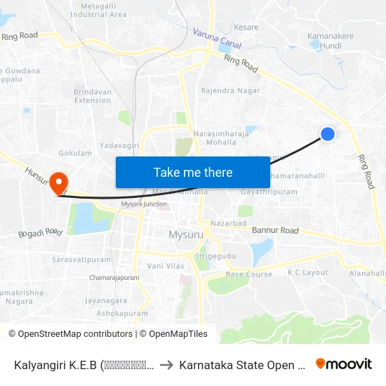 Kalyangiri K.E.B (ಕಲ್ಯಾಣಗಿರಿ ಕೆ.ಇ.ಬಿ) to Karnataka State Open University map