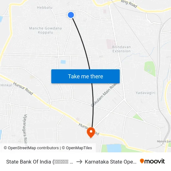 State Bank Of India (ಭಾರತೀಯ ಸ್ಟೇಟ್ ಬ್ಯಾಂಕ್) to Karnataka State Open University map