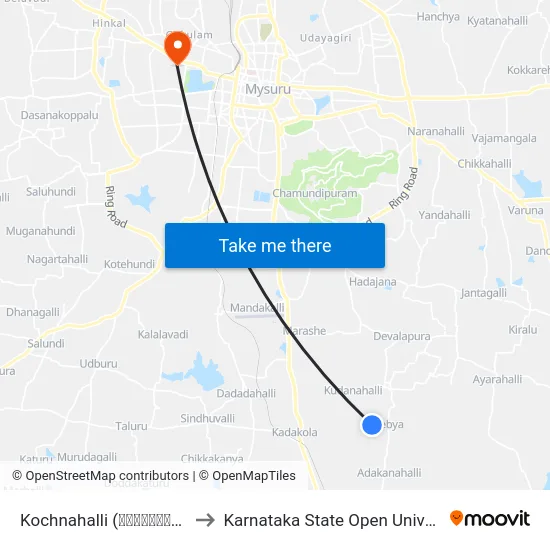 Kochnahalli (ಕೊಚ್ಚನಹಳ್ಳಿ) to Karnataka State Open University map