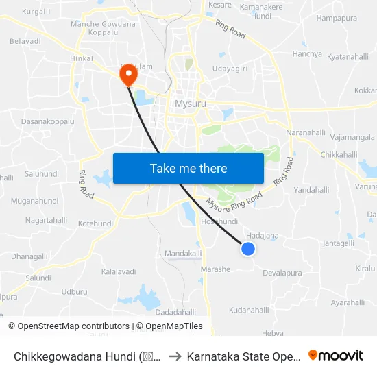 Chikkegowadana Hundi (ಚಿಕ್ಕೇಗೌಡನ ಹುಂಡಿ) to Karnataka State Open University map