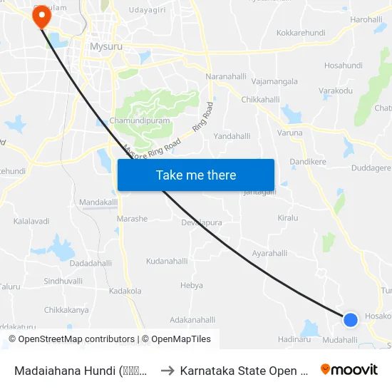 Madaiahana Hundi (ಮಾದಯ್ಯನ ಹುಂಡಿ) to Karnataka State Open University map