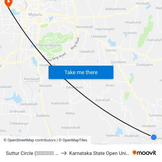 Suttur Circle (ಸುತ್ತೂರು ವೃತ್ತ) to Karnataka State Open University map