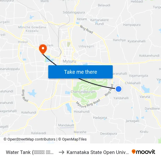 Water Tank (ವಾಟರ್ ಟ್ಯಾಂಕ್) to Karnataka State Open University map