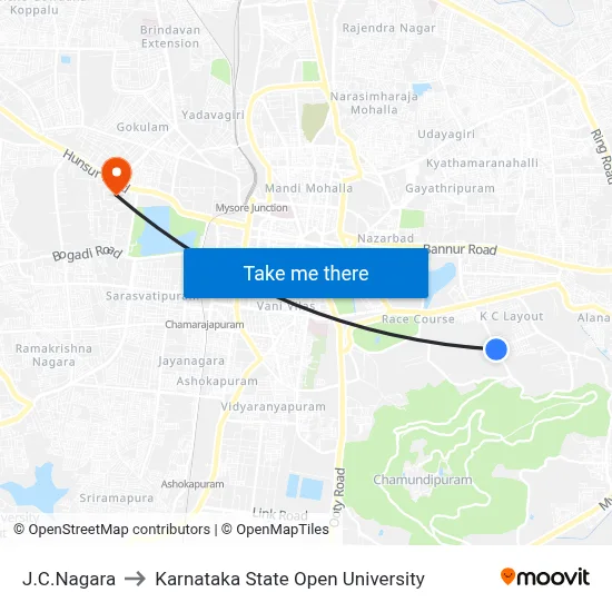 J.C.Nagara to Karnataka State Open University map