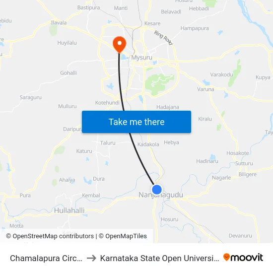 Chamalapura Circle to Karnataka State Open University map