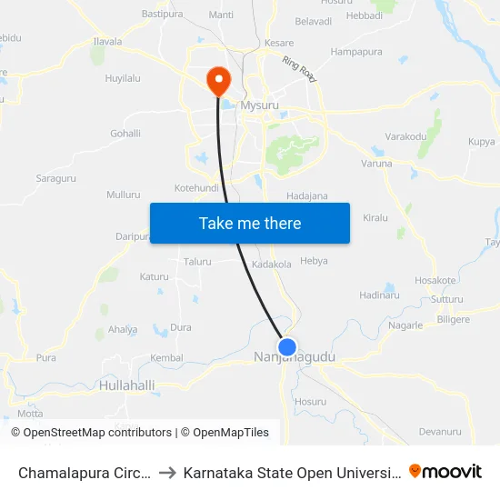 Chamalapura Circle to Karnataka State Open University map
