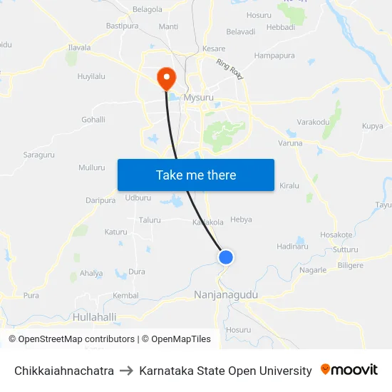 Chikkaiahnachatra to Karnataka State Open University map