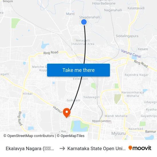 Ekalavya Nagara (ಏಕಲವ್ಯ ನಗರ) to Karnataka State Open University map