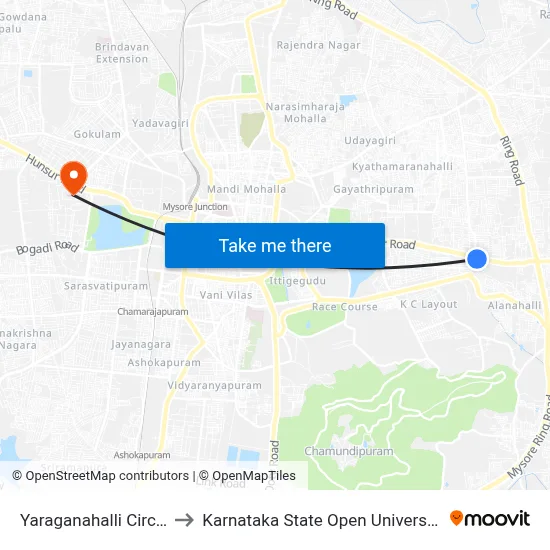 Yaraganahalli Circle to Karnataka State Open University map