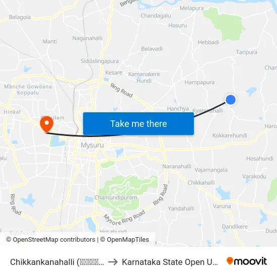 Chikkankanahalli (ಚಿಕ್ಕನಹಳ್ಳಿ) to Karnataka State Open University map