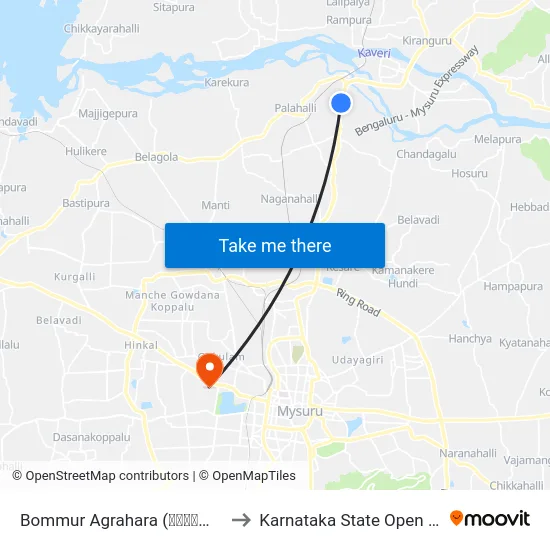 Bommur Agrahara (ಬೊಮ್ಮೂರು ಅಗ್ರಹಾರ) to Karnataka State Open University map
