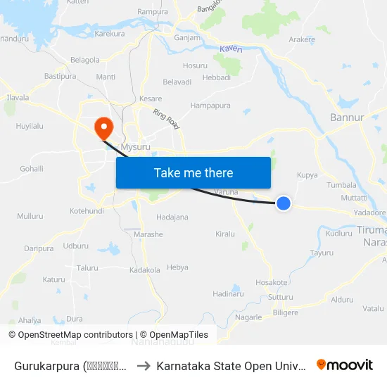 Gurukarpura (ಗುರುಕಾರಪುರ) to Karnataka State Open University map
