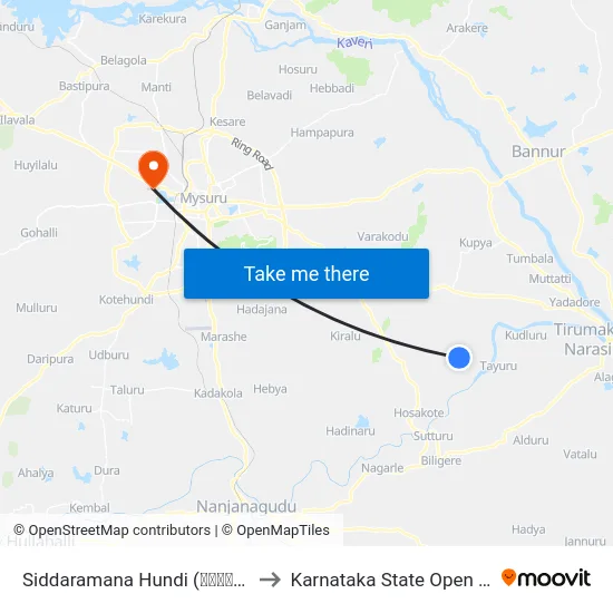 Siddaramana Hundi (ಸಿದ್ದರಾಮನ ಹುಂಡಿ) to Karnataka State Open University map
