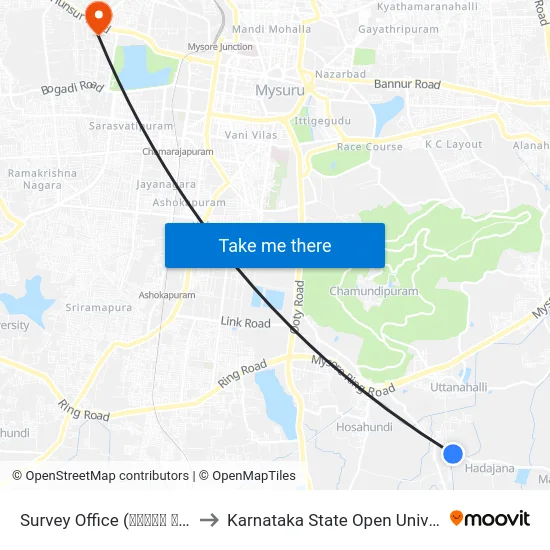 Survey Office (ಸರ್ವೇ ಕಛೇರಿ) to Karnataka State Open University map