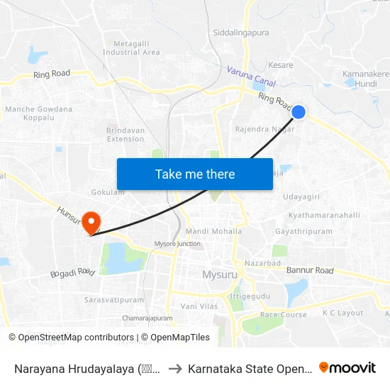 Narayana Hrudayalaya (ನಾರಾಯಣ ಹೃದಯಾಲಯ) to Karnataka State Open University map