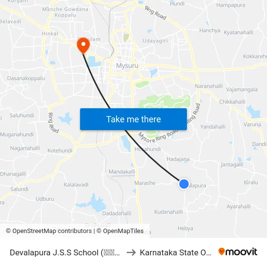Devalapura J.S.S School (ದೇವಲಾಪುರ ಜೆ.ಎಸ್.ಎಸ್ ಶಾಲೆ) to Karnataka State Open University map