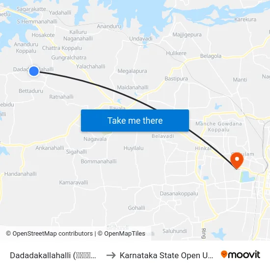 Dadadakallahalli (ದಡದಕಲ್ಲಹಳ್ಳಿ) to Karnataka State Open University map